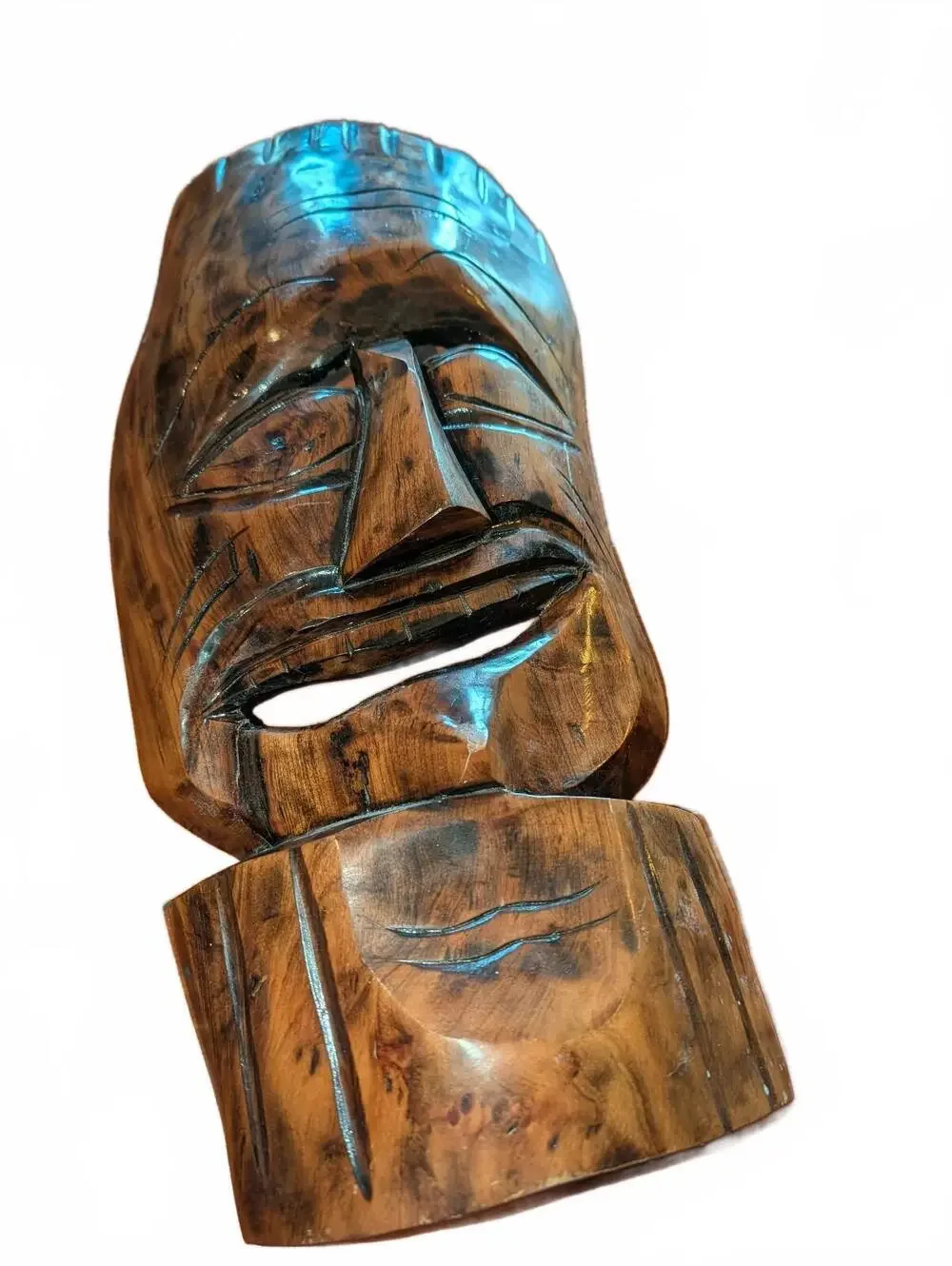 Hand Carved Wooden Tribal Mask Sculpture